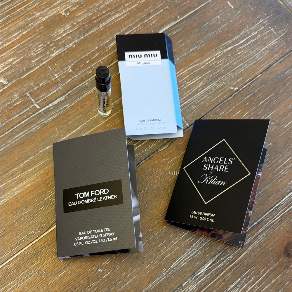 Miu Miu, Kilian, Tom Ford, and Montale Samples